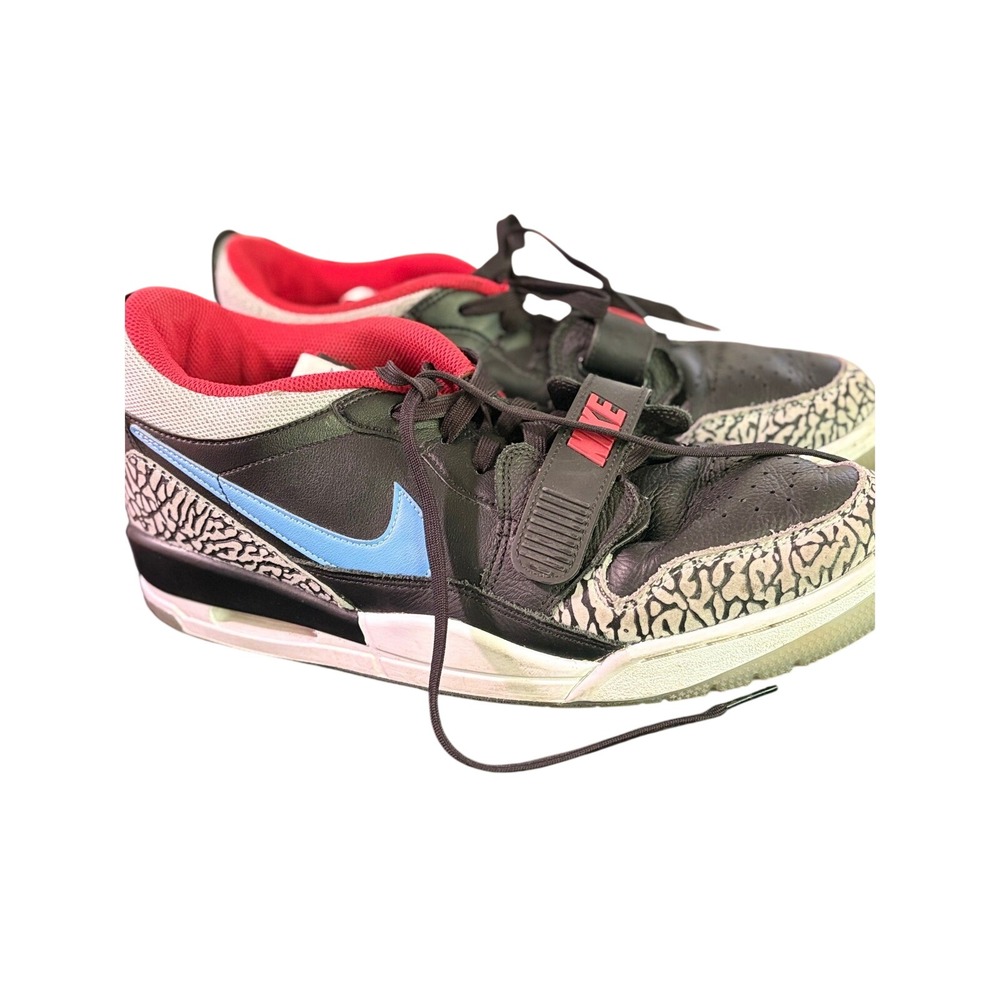 Jordan Legacy 312 Low Black University Blue Elephant Print CD7069-004 Mens 13
